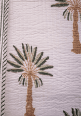 Tropical Green Palm Cot Quilt - Scar & Ko